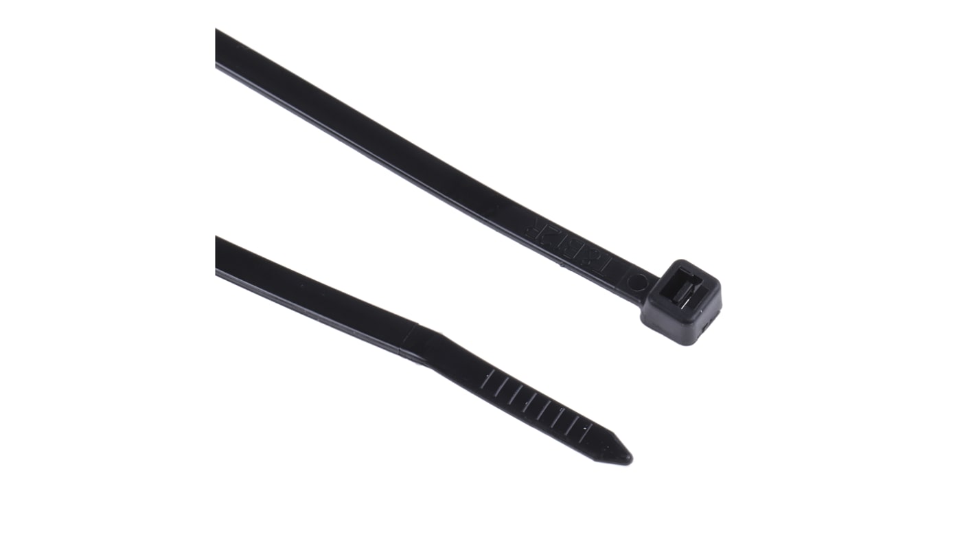 ABB Cable Tie, 370mm x 4.8 mm, Black Nylon, Pk-100