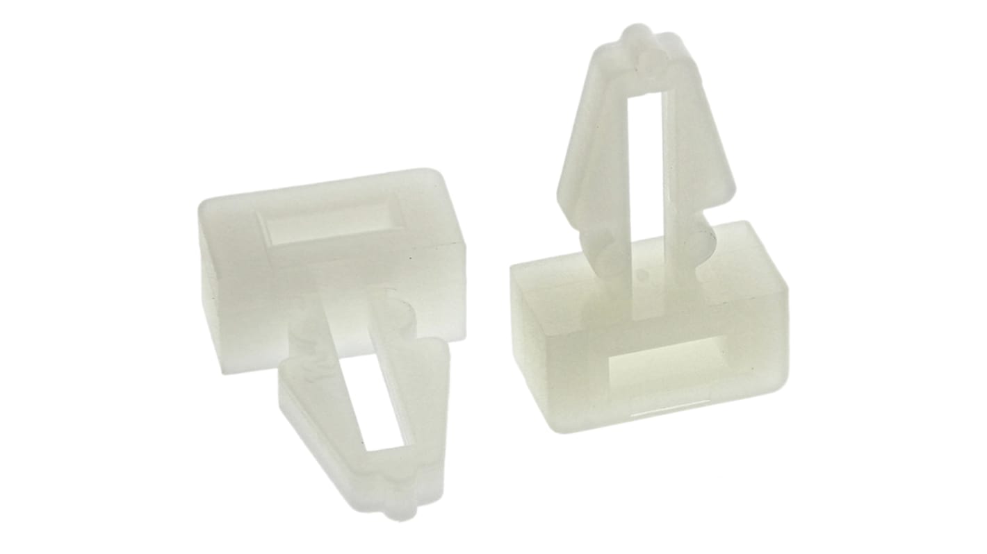 HellermannTyton Self Adhesive Natural Cable Tie Mount 11 mm x 18mm, 5.3mm Max. Cable Tie Width
