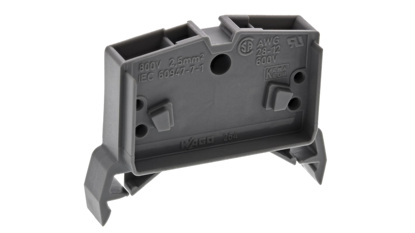 WAGO 264-711 264 Series Grey, 2.5mm², Single-Level, Cage Clamp Termination
