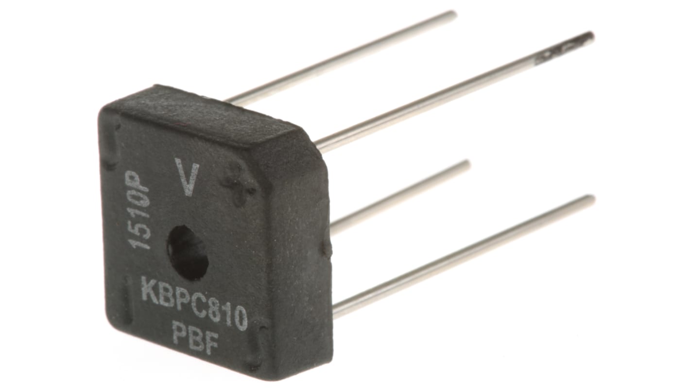 Vishay 单相整流桥, 8A, 1000V, 4针, D 72, 通孔安装, -55 °C→+150 °C