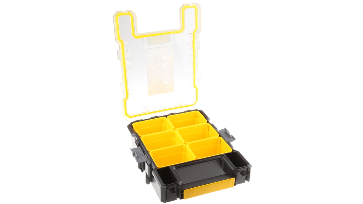Stanley 6 Cell Black, Yellow PC, Adjustable Compartment Box, 359mm x 115mm x 261mm
