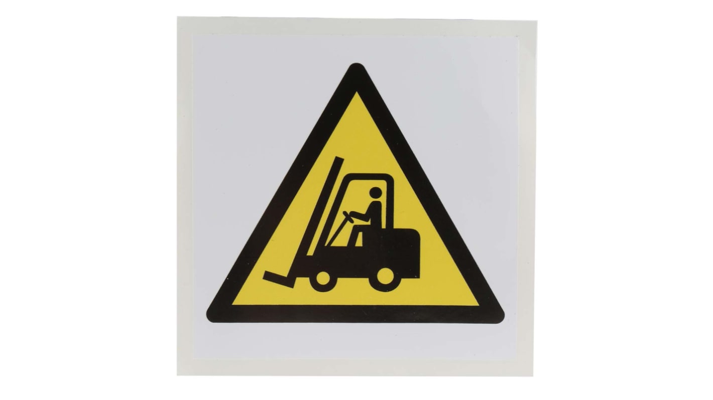 RS PRO Self-Adhesive Fork Lift Hazard Hazard Warning Sign