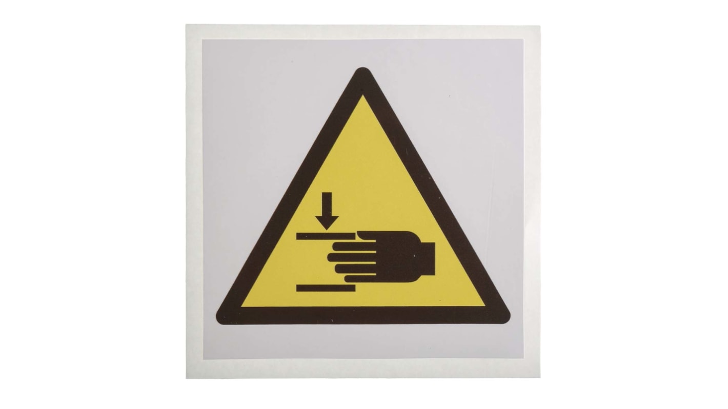 Etichetta di sicurezza Schiacciamento delle mani "", Adesiva