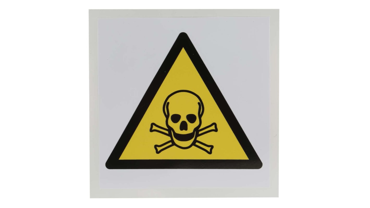 RS PRO Self-Adhesive Hazardous Substances Hazard Warning Sign