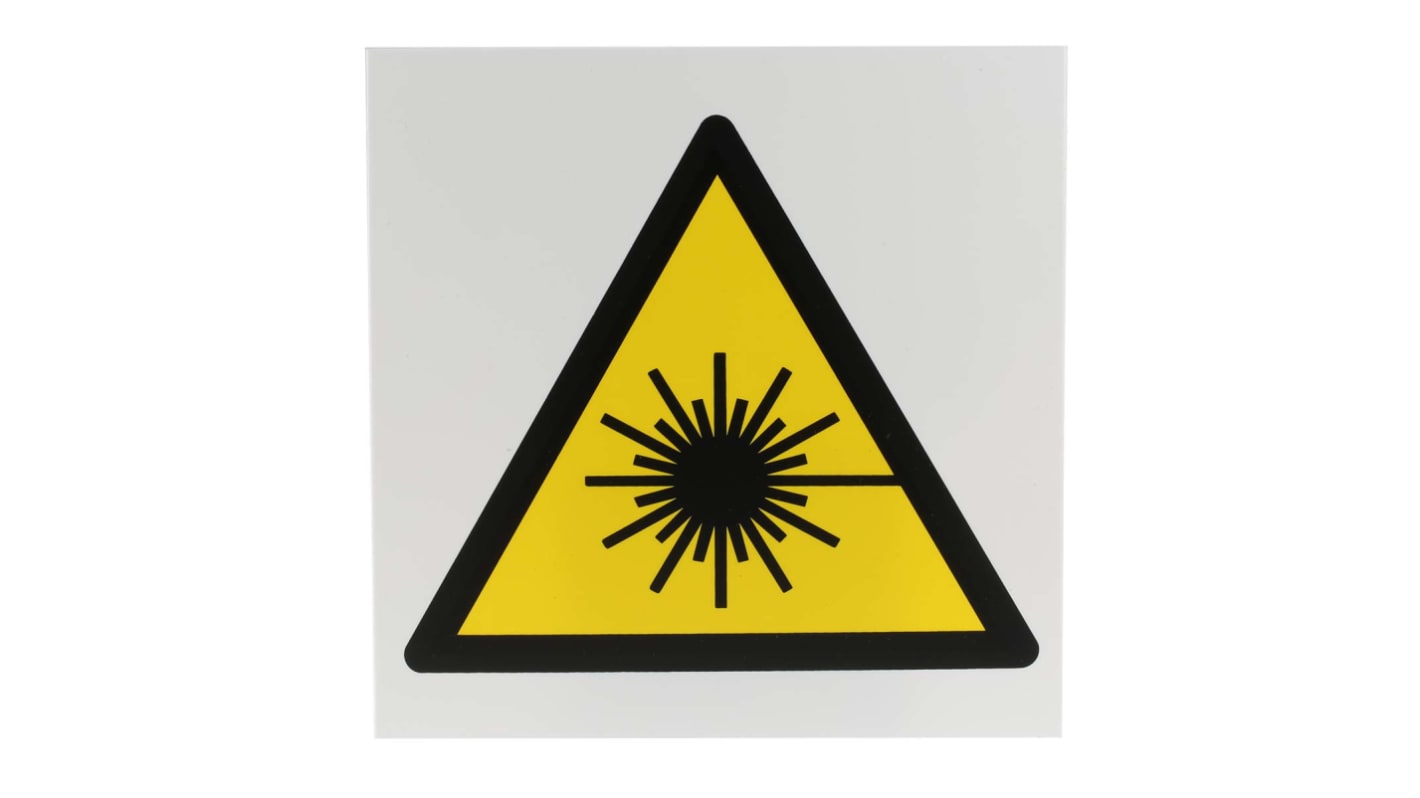 RS PRO Gefahren-Warnschild, Kunststoff 'Warnung Laserstrahl', 200 mm x 200mm