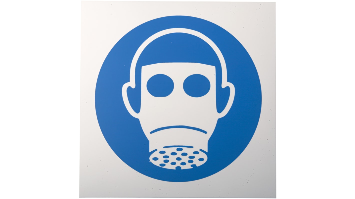 RS PRO Plastic Mandatory Respiratory Protection Sign With Pictogram Only Text