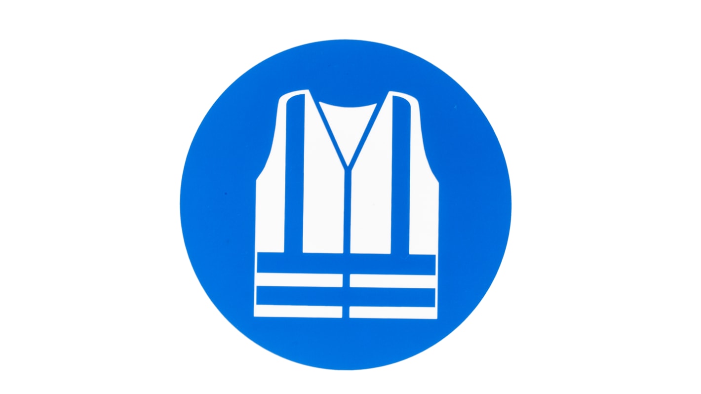 RS PRO Plastic Mandatory High Visibility Clothing Sign With Pictogram Only Text