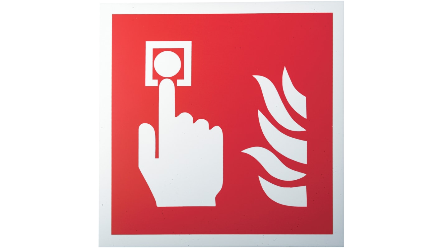 Plastic Fire Safety Sign,  With Pictogram Only Text