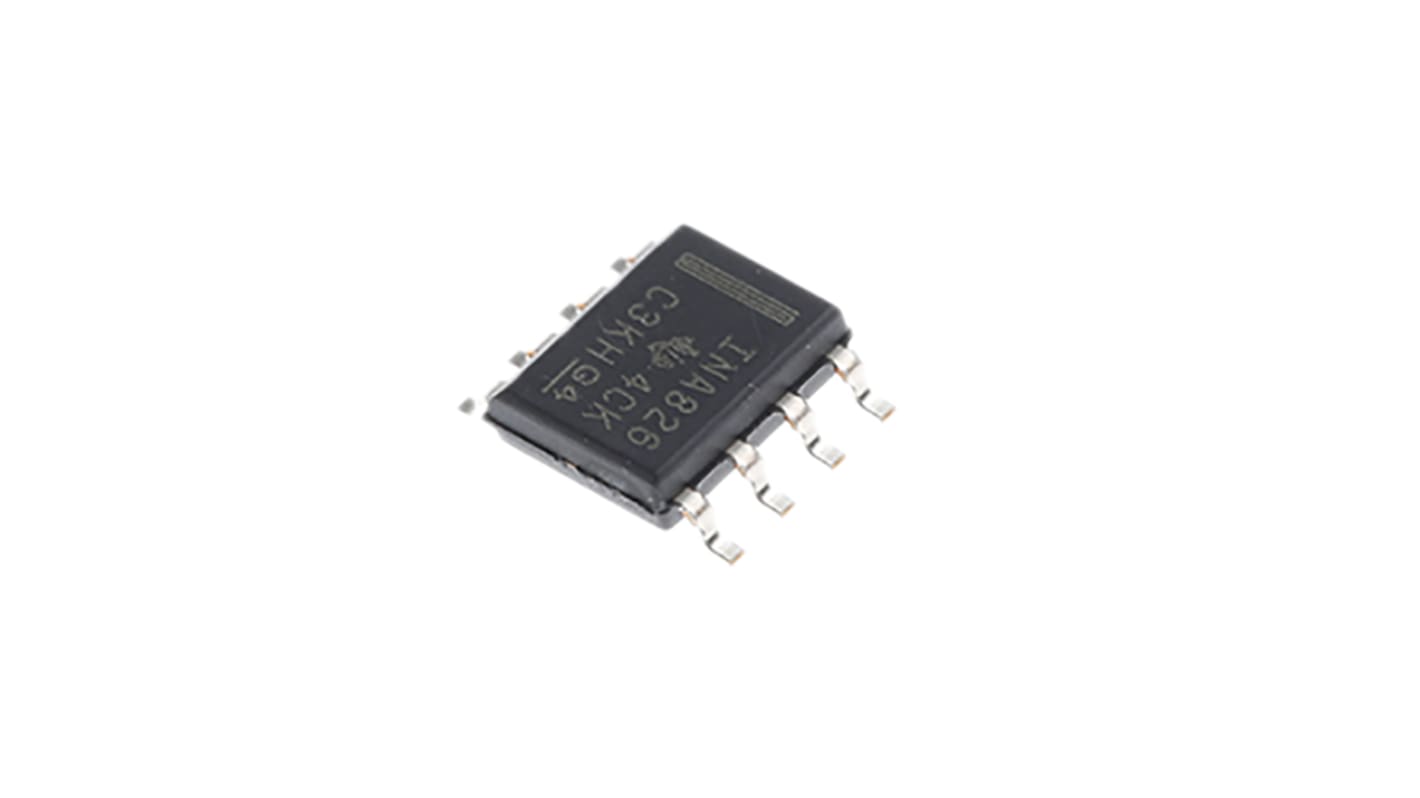 INA826AID Texas Instruments, Instrumentation Amplifier, 150μV Offset 1MHz, R-RO, 2.7 → 36 V, 8-Pin SOIC