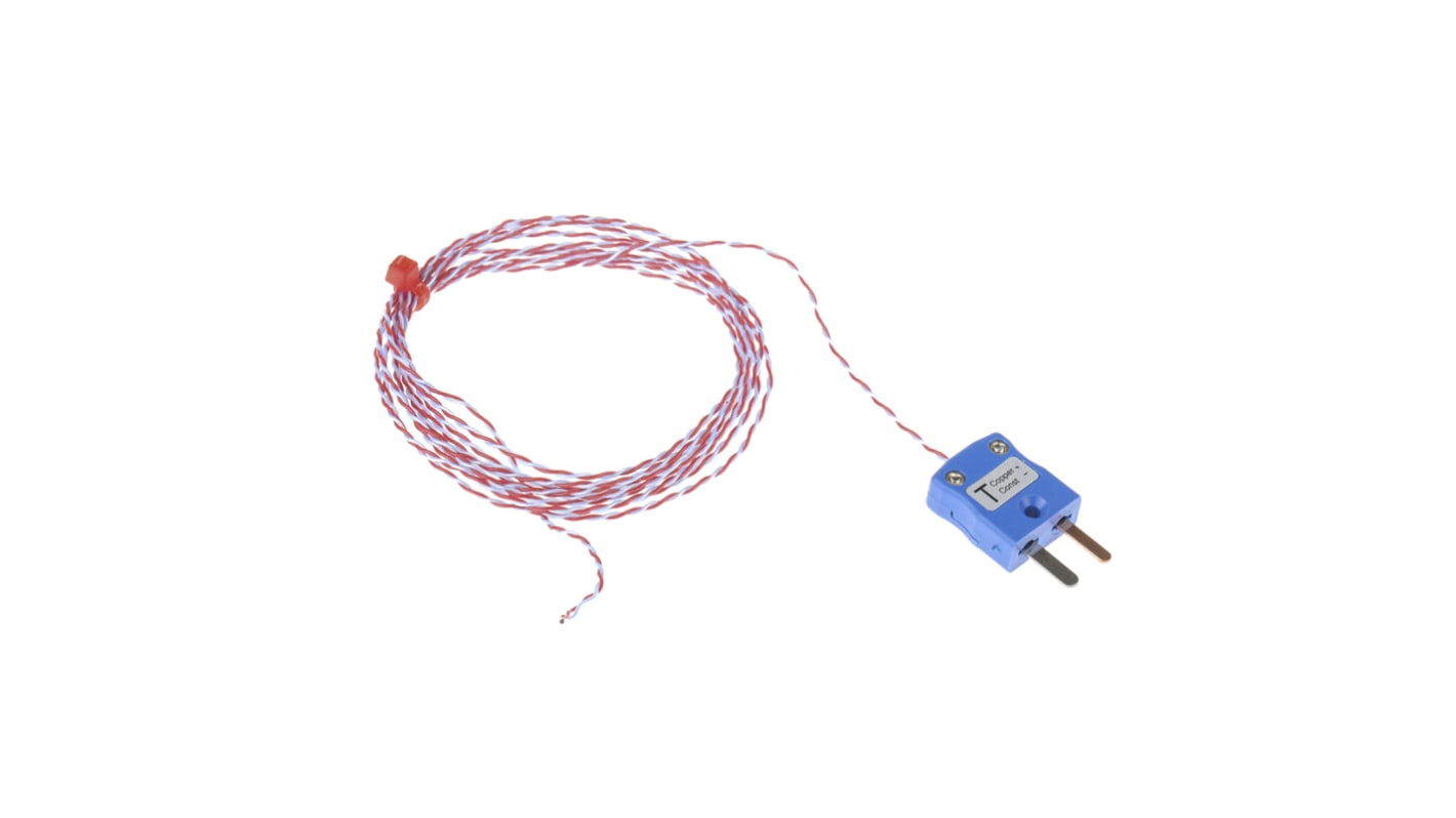 RS PRO Type T Exposed Junction Thermocouple 2m Length, 1/0.3mm Diameter → +250°C