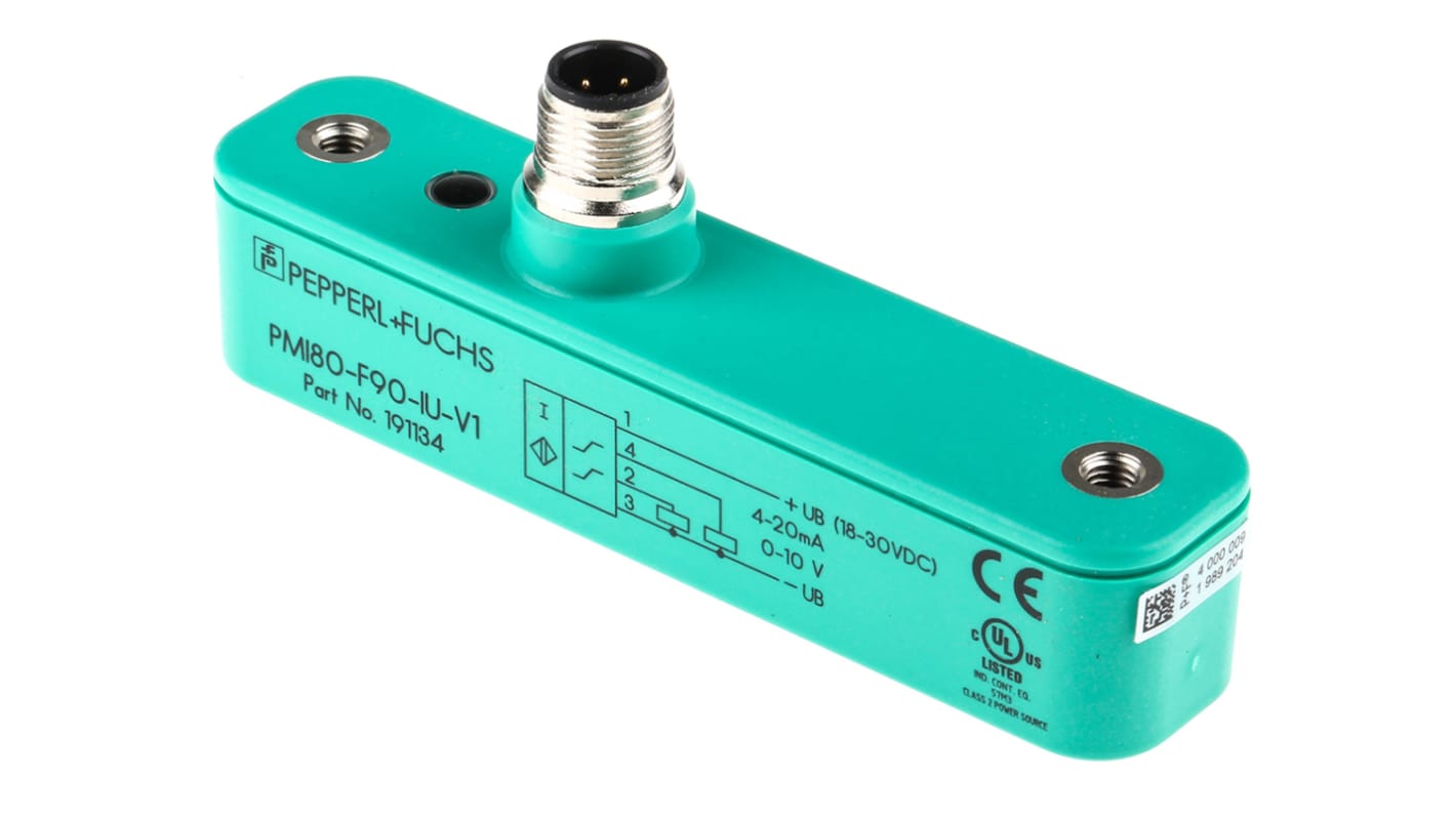 Sensor de proximidad Pepperl + Fuchs, alcance 0 →80 mm, salida Analógico, 18 → 30 V dc, IP67