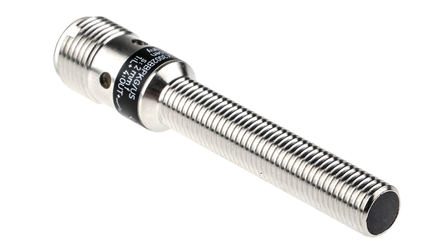 ifm electronic Inductive Barrel Proximity Sensor, M8, 2 mm Detection, PNP NO, 10 → 36 V dc