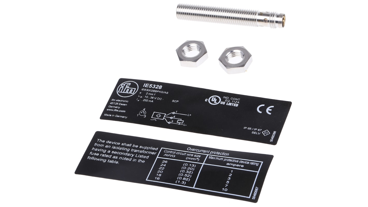 Rs-Online Sensore di prossimità Cilindro filettato ifm electronic M8 rilevamento 2 mm 10 → 36 V c.c