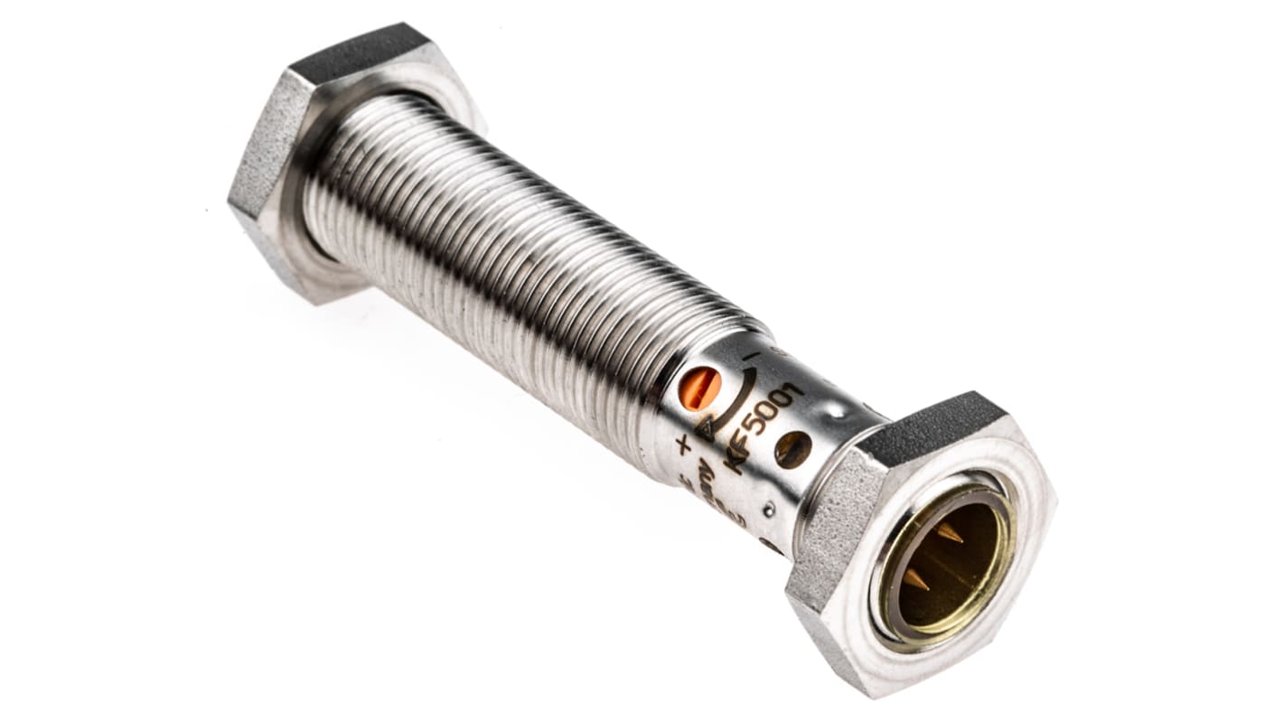 ifm electronic Capacitive Barrel Proximity Sensor, M12, 6 mm Detection, PNP NO, 10 → 36 V dc