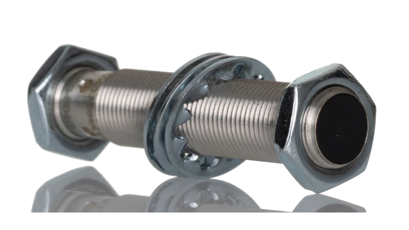 Sensore di prossimità Cilindro filettato BALLUFF, M12, rilevamento 2 mm, 12 → 30 V c.c.
