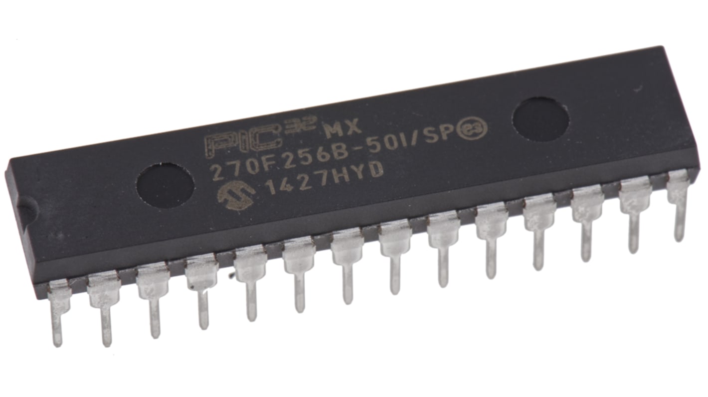 Microchip, 32bit PIC, PIC32MX Microcontroller, 50MHz, 256 kB Flash, 28-Pin SPDIP
