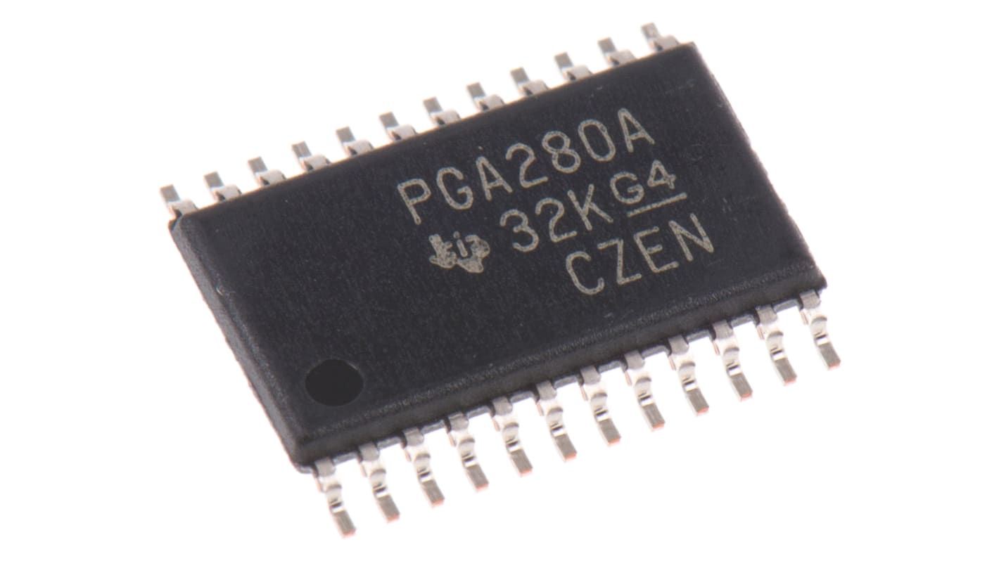 PGA280AIPW Texas Instruments, Instrumentation Amplifier, 250μV Offset 6MHz, R-RI/O, 40 V, 24-Pin TSSOP