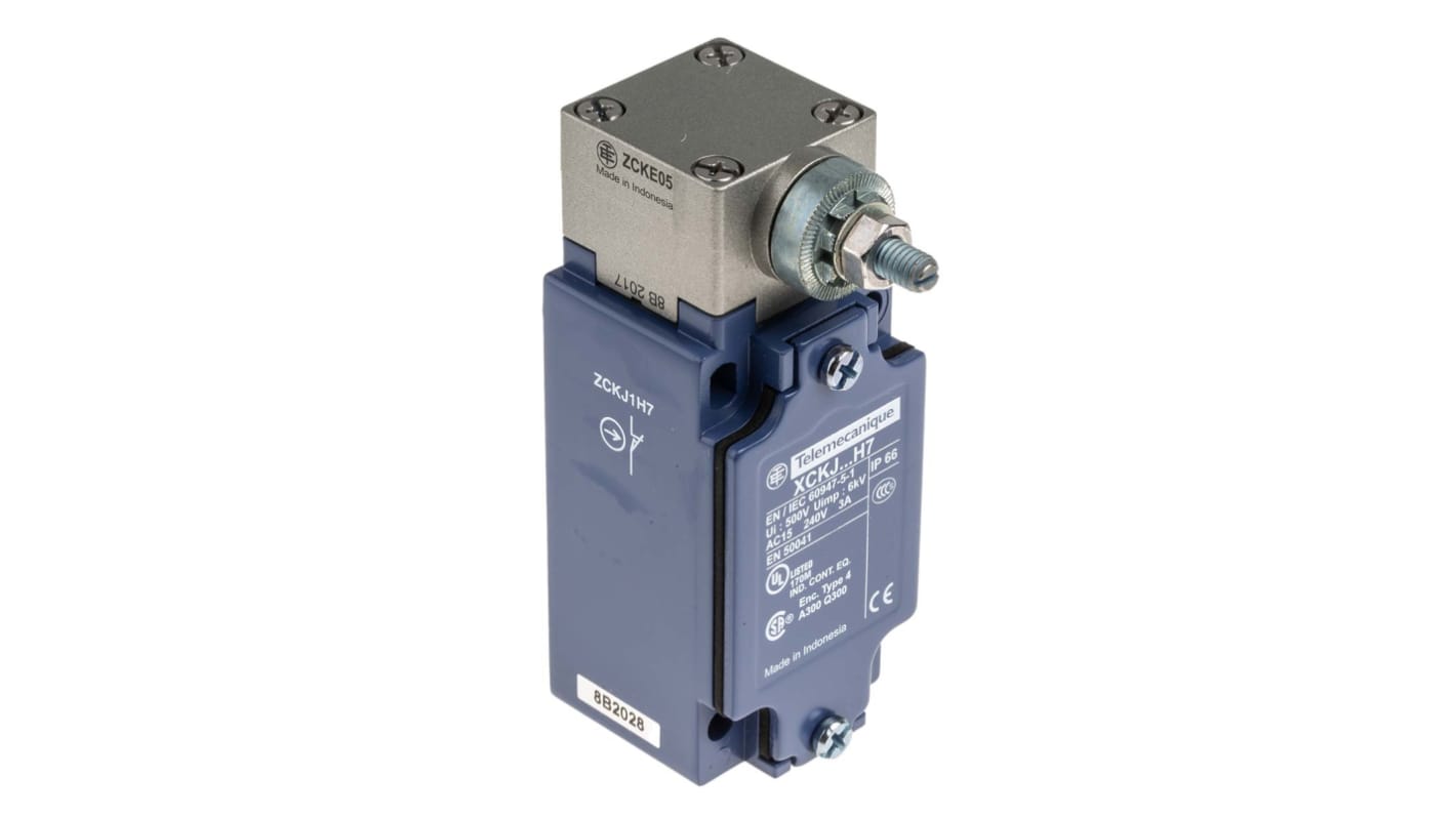 Telemecanique Sensors OsiSense XC Series Roller Lever Limit Switch, NO/NC, IP66, Zamak Zinc Alloy Housing