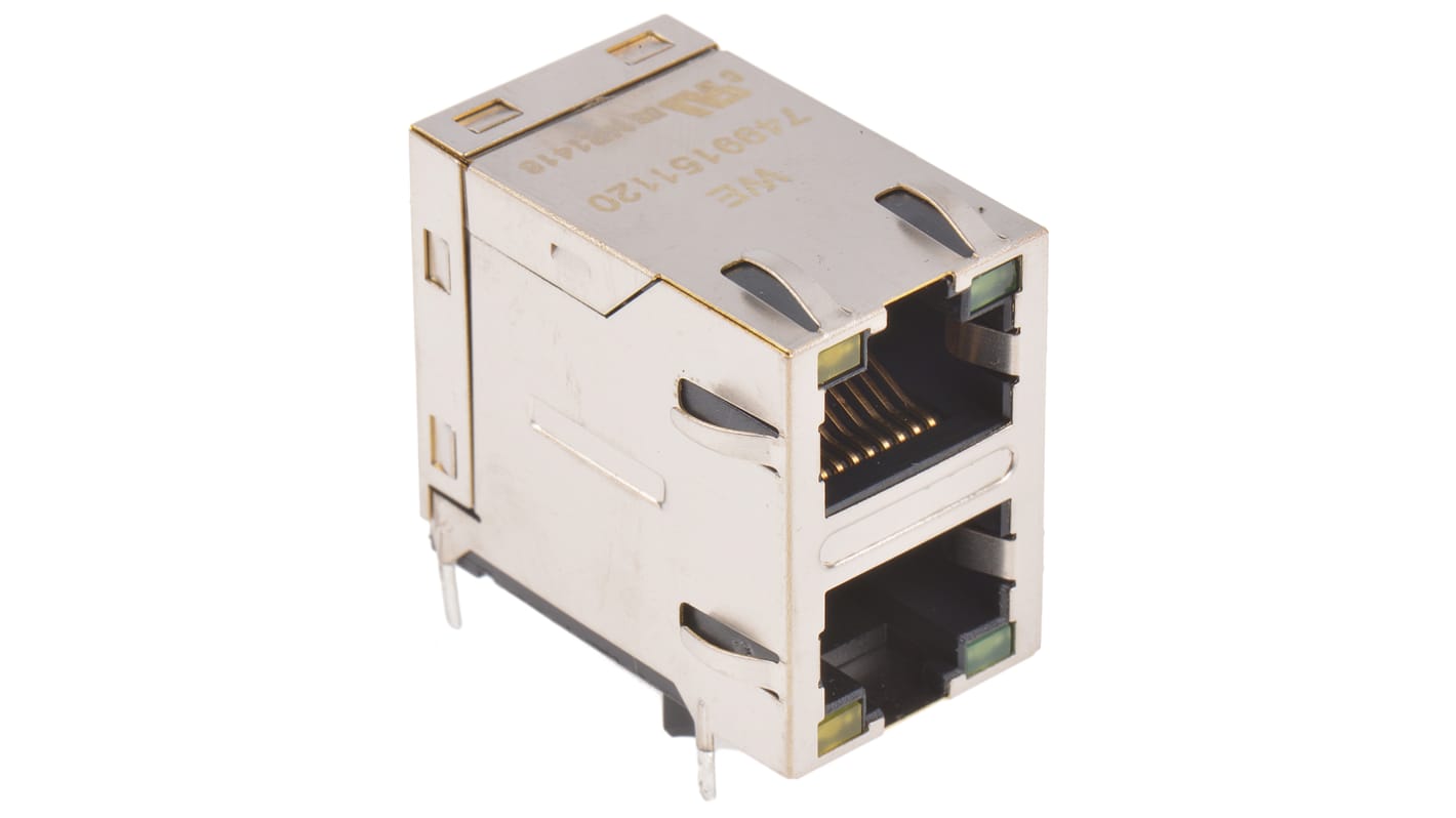 Transformador LAN Ethernet Wurth Elektronik, 2 puertos, Agujero pasante, 17.09 x 28.3 x 25.25mm