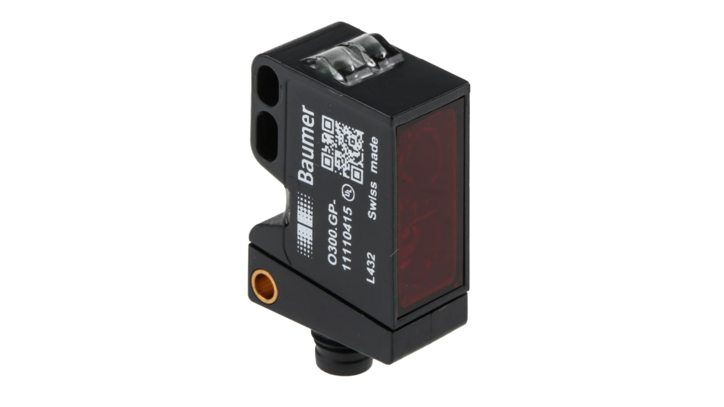 Rs-Online Sensore fotoelettrico Rettangolare Baumer a diffusione rilevamento 30 mm → 200 mm uscita PREMERE/TIRARE