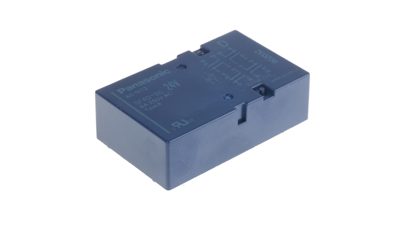 Panasonic PCB Mount Force Guided Relay, 24V dc Coil Voltage, 4 Pole, 4PDT