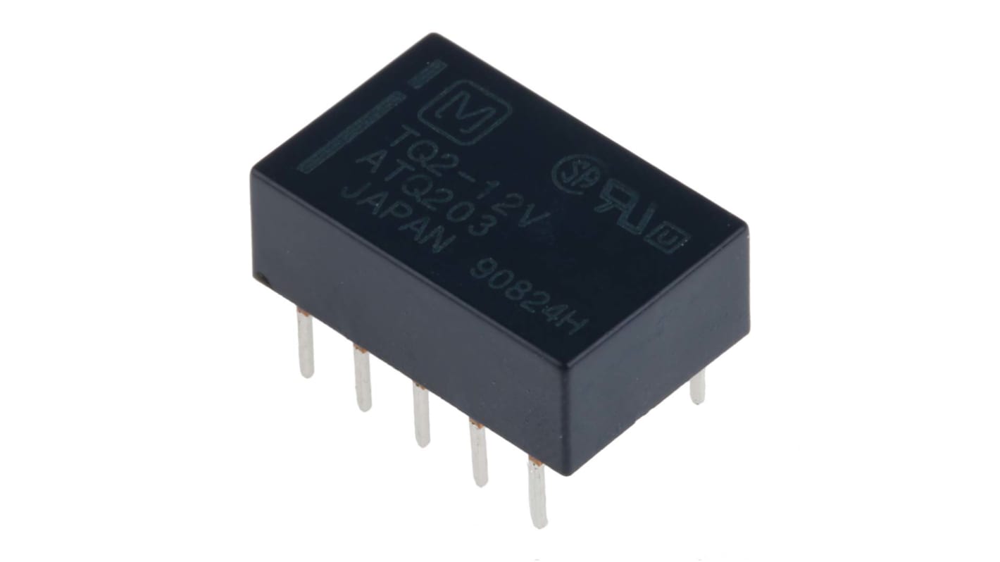 Panasonic PCB Mount Signal Relay, 12V dc Coil, DPDT