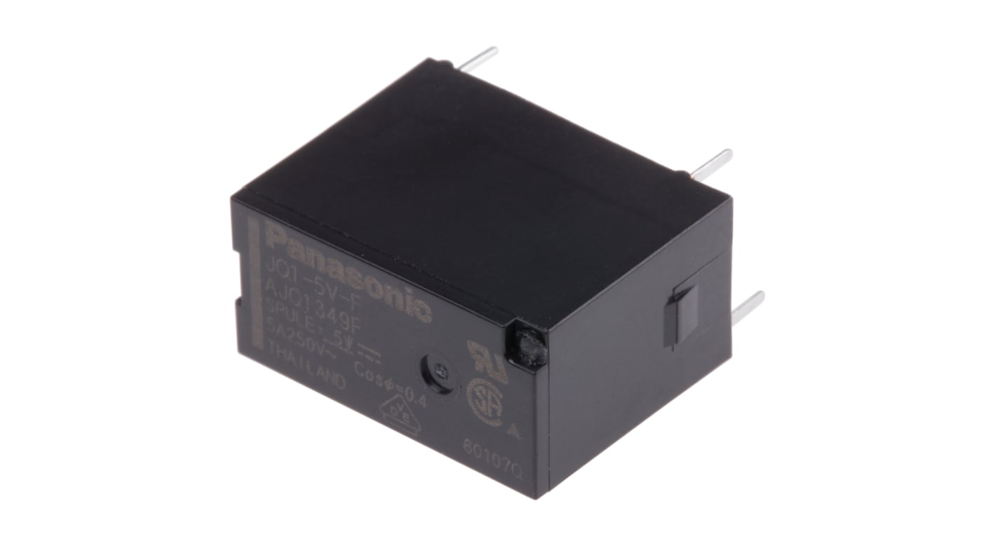 Panasonic PCB Mount Power Relay, 5V dc Coil, 5A Switching Current, SPDT