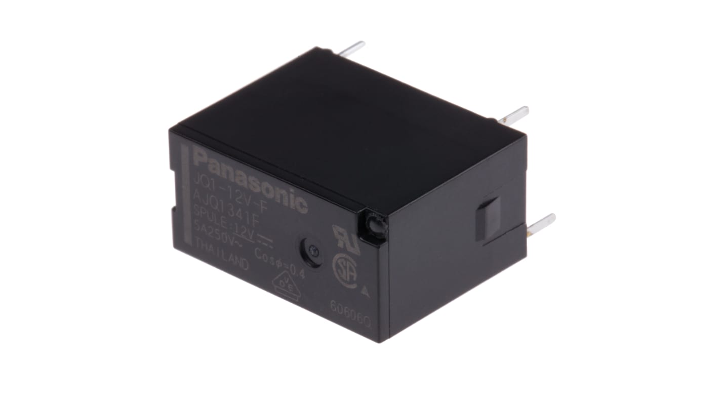 Panasonic PCB Mount Power Relay, 12V dc Coil, 5A Switching Current, SPDT