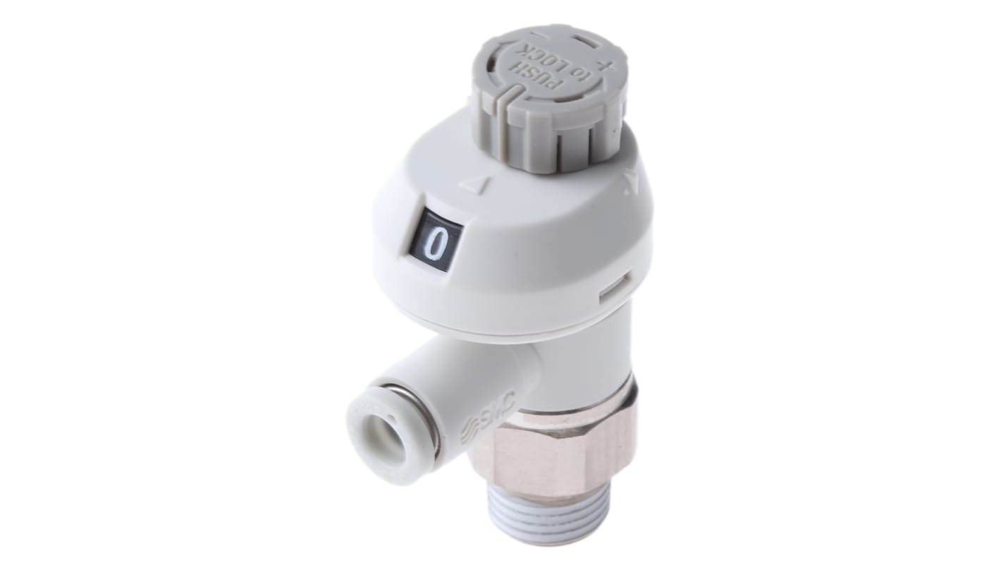 SMC AS Series Threaded Speed Controller, R 1/8 Male Inlet Port x 4mm Tube Outlet Port
