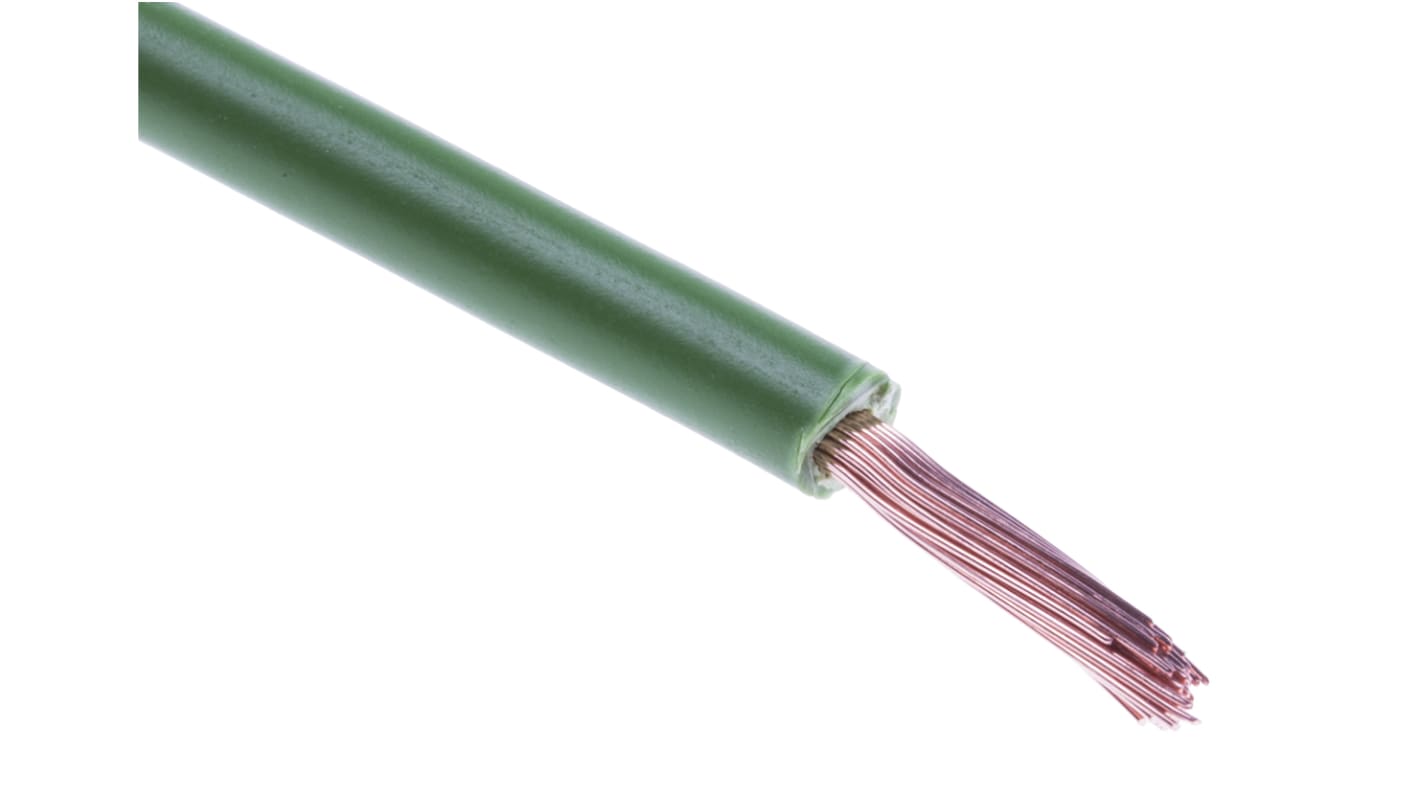 RS PRO Green 2.5mm² Hook Up Wire, 14 AWG, 50/0.25 mm, 100m, PVC TI3 Insulation