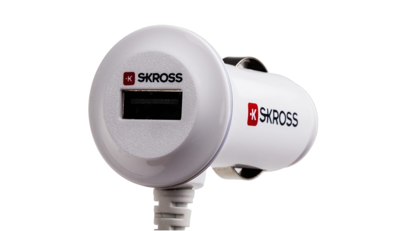 Caricabatteria da automobile micro USB, ingresso 10 → 16V cc, uscita 5V cc, 2 x 1A, USB