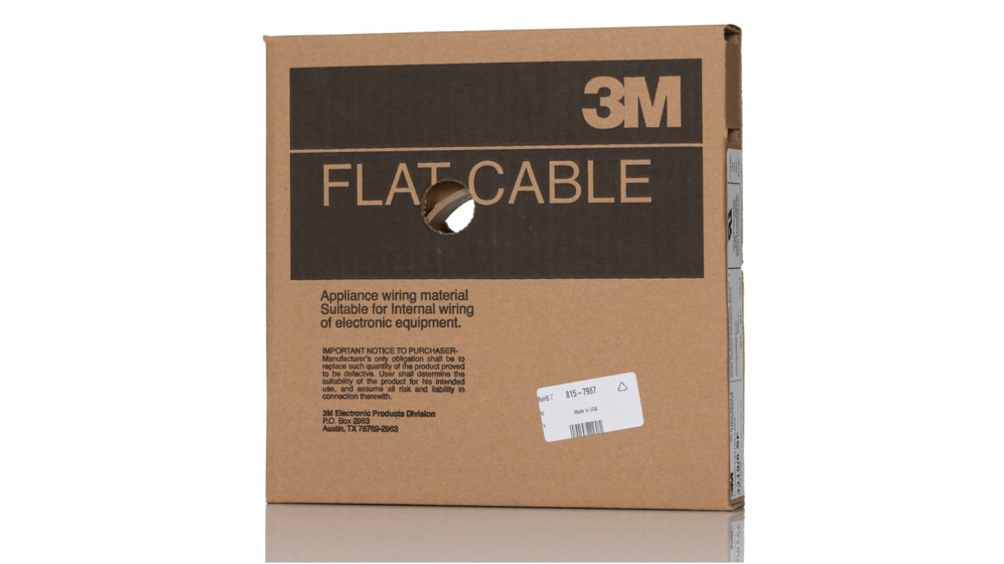 3M 3319 Series Flat Ribbon Cable, 6-Way, 1.27mm Pitch, 30m Length