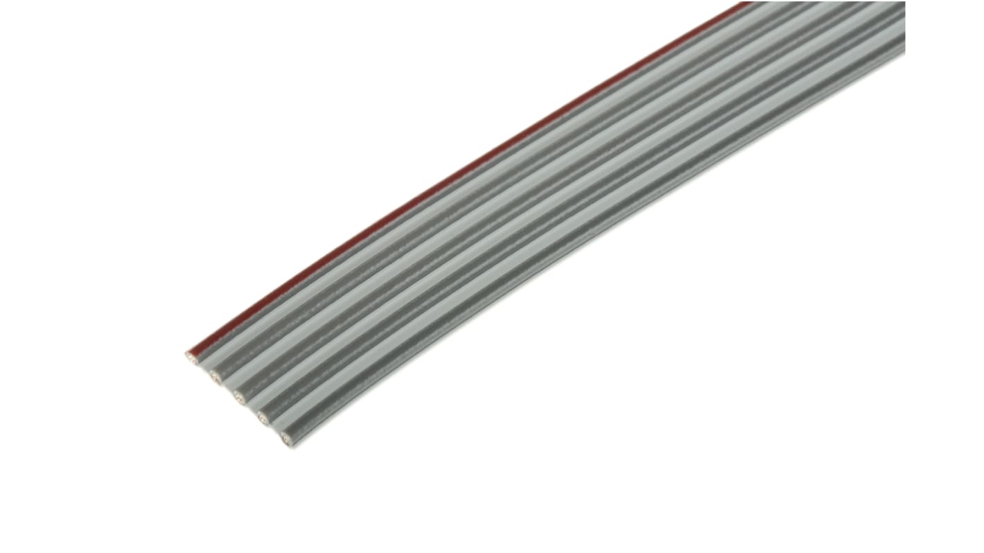 3M 8124 Series Flat Ribbon Cable, 5-Way, 2.54mm Pitch, 100ft Length