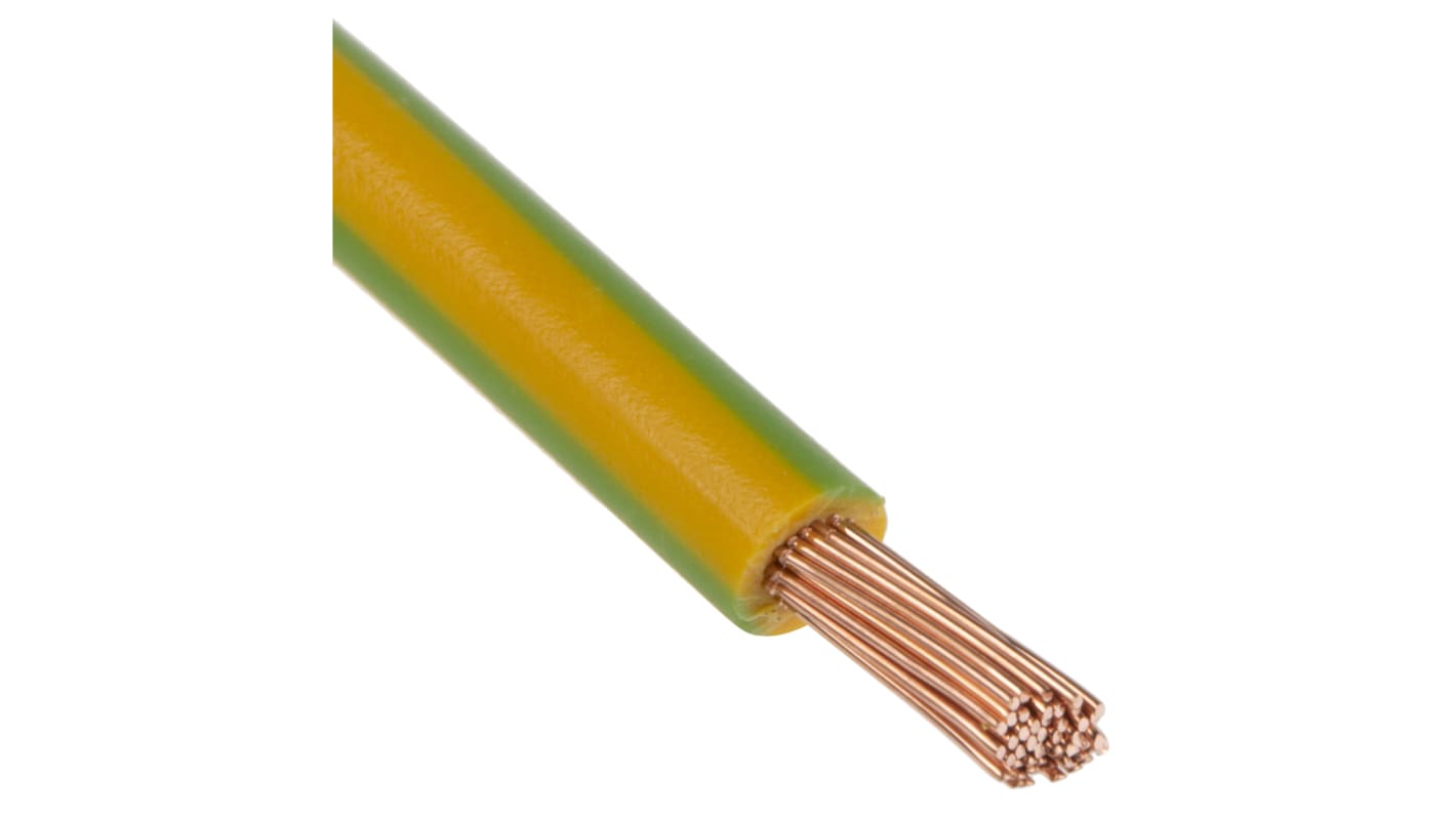 Lapp 绿色/黄色电线, 4 mm², 100m长, 450/750 V, 最高+80°C, PVC绝缘, ÖLFLEX®系列