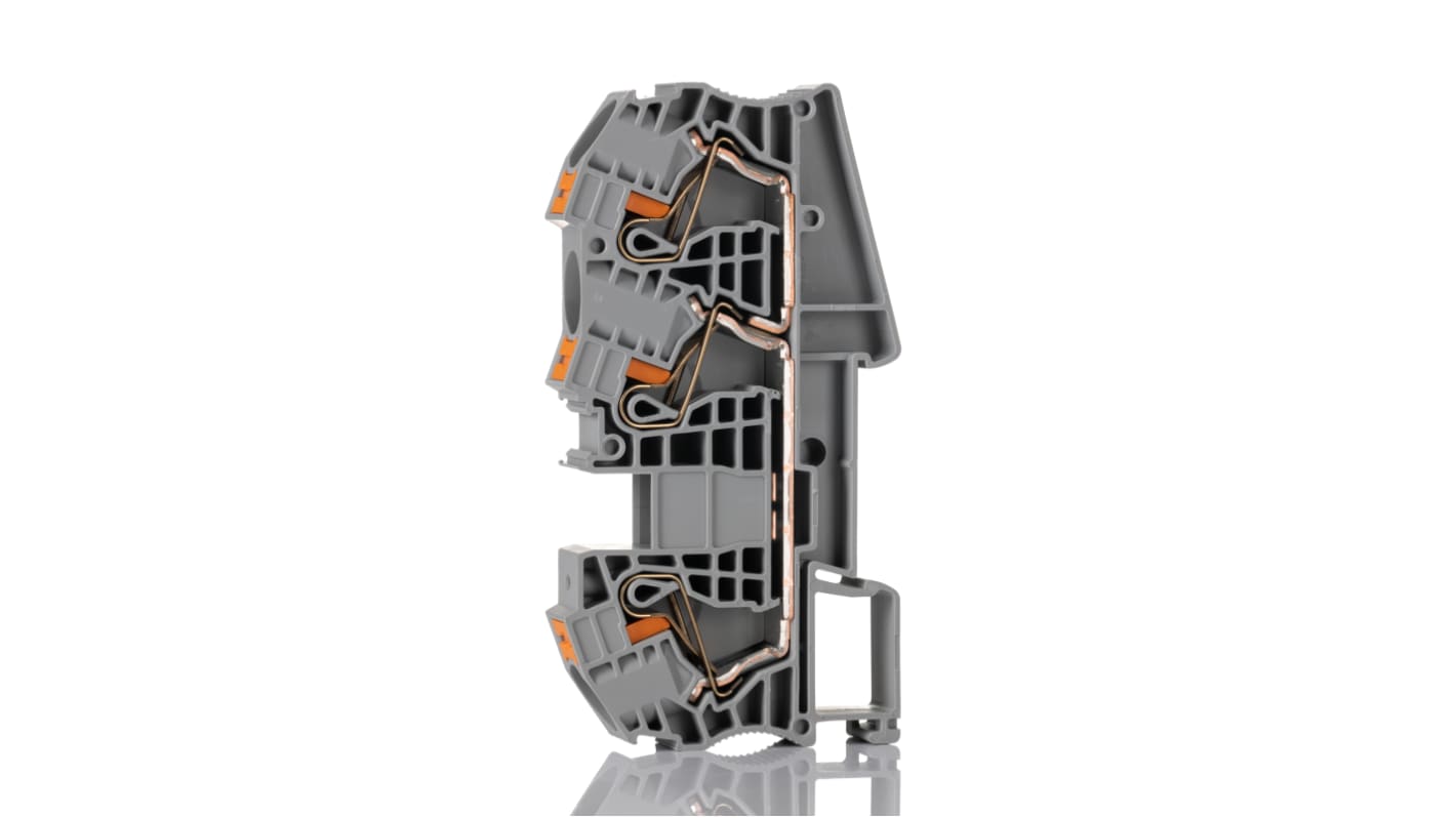 Phoenix Contact 3208760 PT 16 Clipline Series Grey, 0.5 → 25mm², Single-Level, Push In Termination