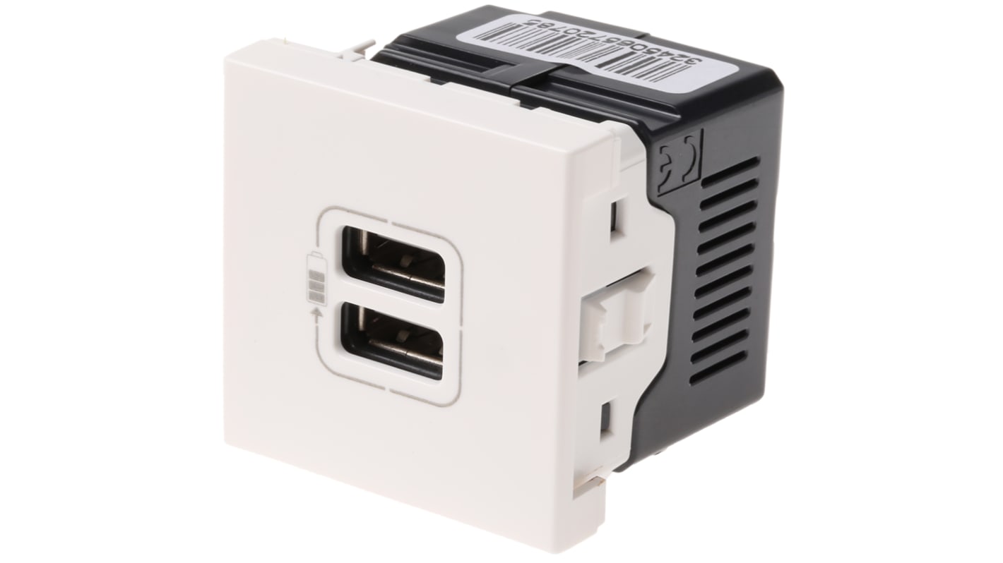 Conector hembra USB Legrand, Blanco, Plástico, sin interruptor Interior, 2.4A, IP41 5 V