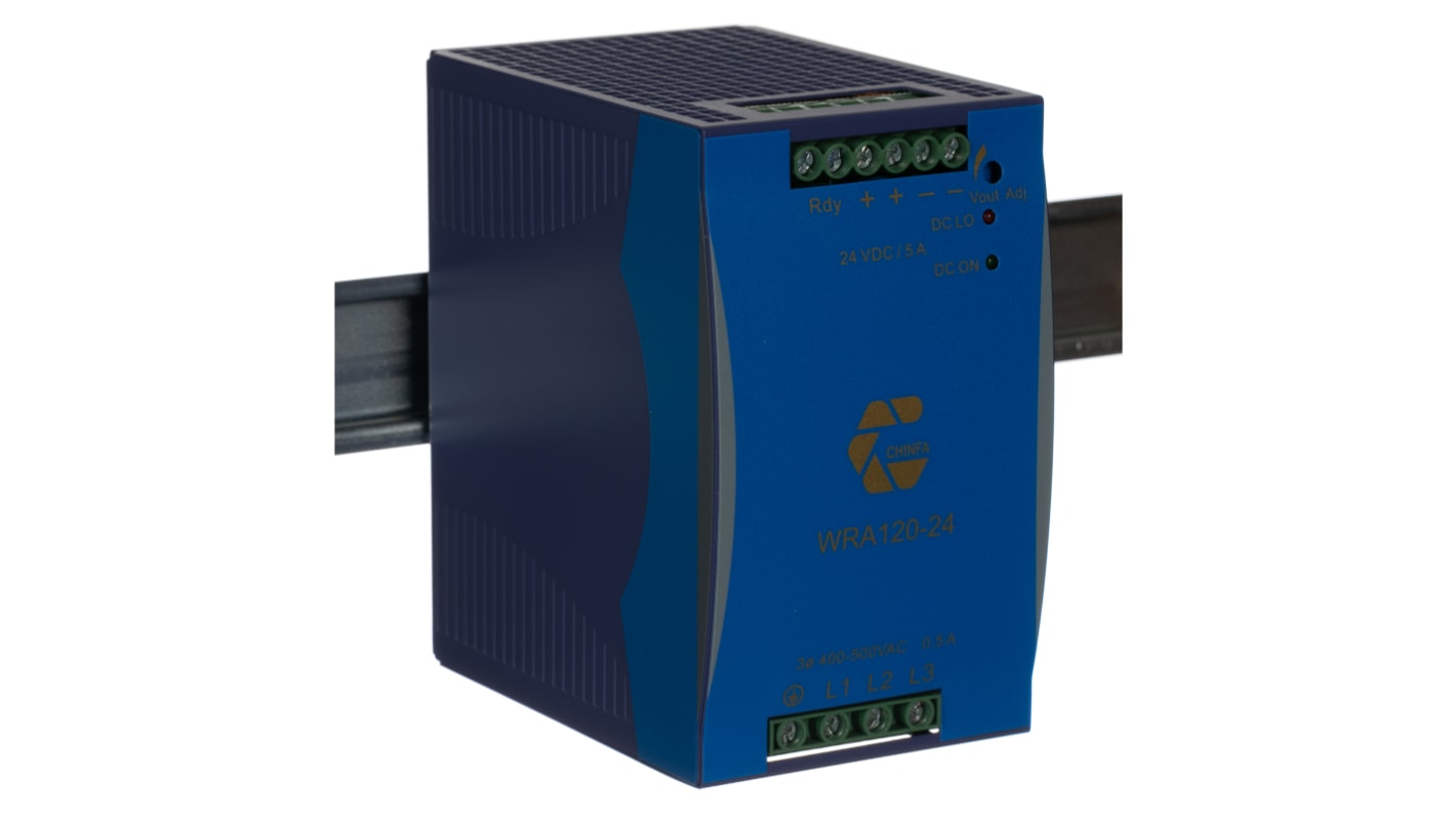 Chinfa WRA 120 DIN-Schienen Netzteil Getaktet 24V dc / 5A 120W 400V ac