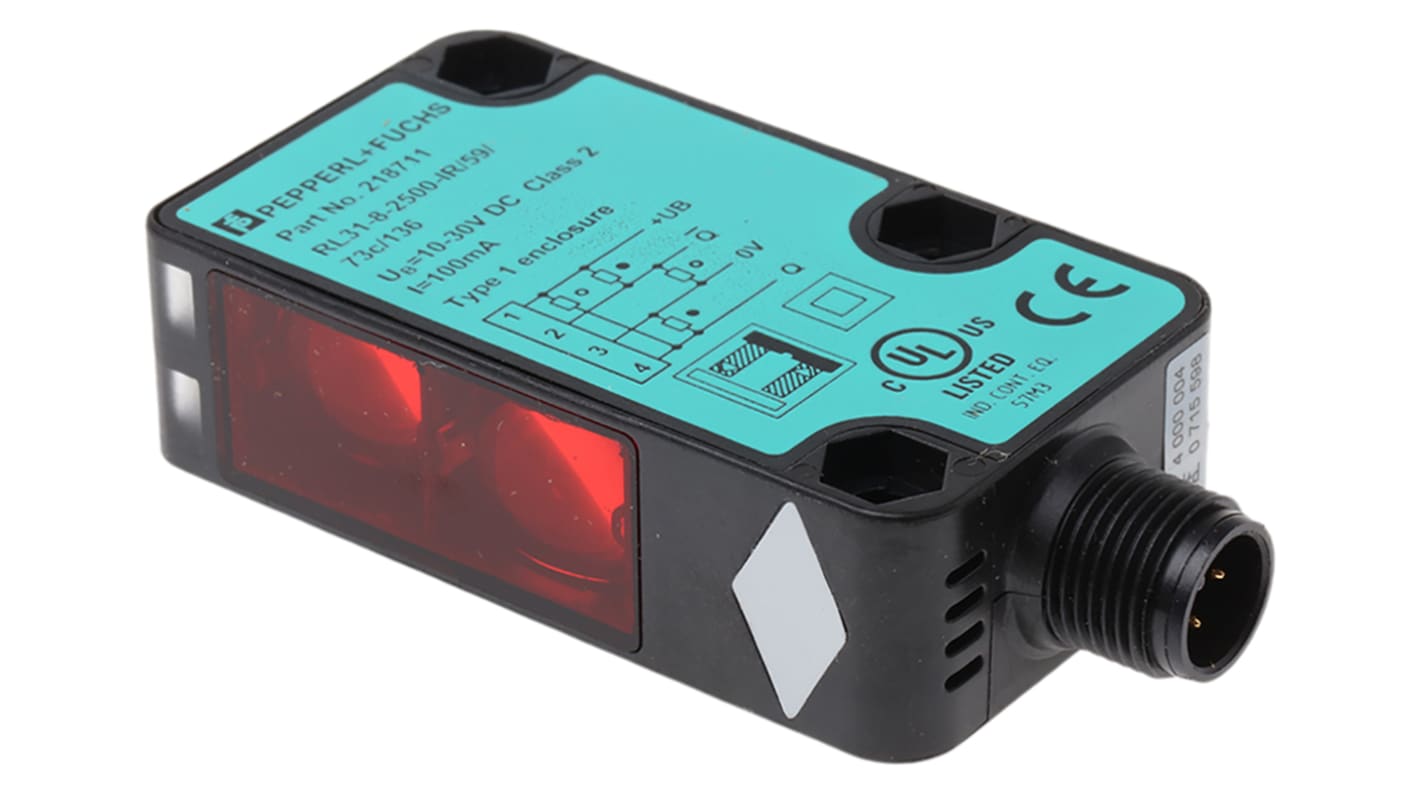 Rs-Online Sensore fotoelettrico Rettangolare Pepperl + Fuchs a diffusione rilevamento 2 5 m uscita PREMERE/TIRARE