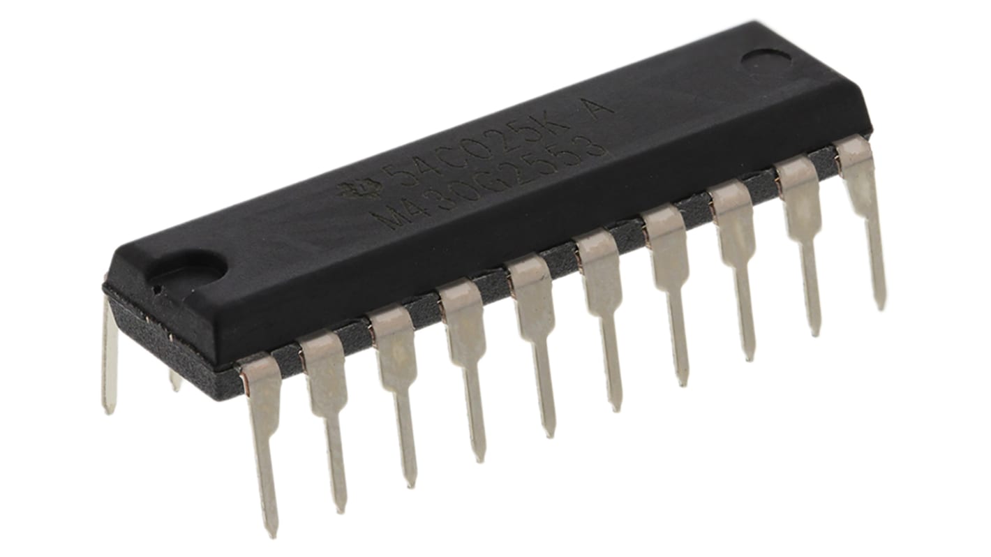 Texas Instruments MSP430G2553IN20, 16bit MSP430 Microcontroller, MSP430, 16MHz, 16 kB Flash, 20-Pin PDIP