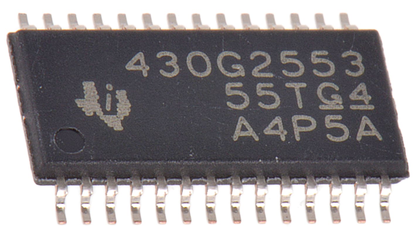 Texas Instruments MSP430G2553IPW28, 16bit MSP430 Microcontroller, MSP430, 16MHz, 16 kB Flash, 28-Pin TSSOP