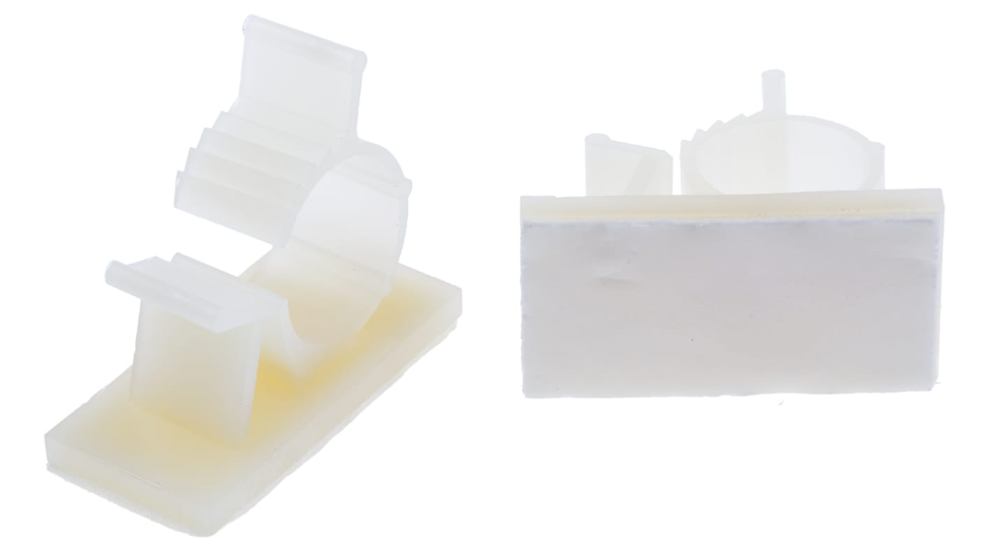 RS PRO White Nylon Cable Clamp, 15.4mm Max. Bundle