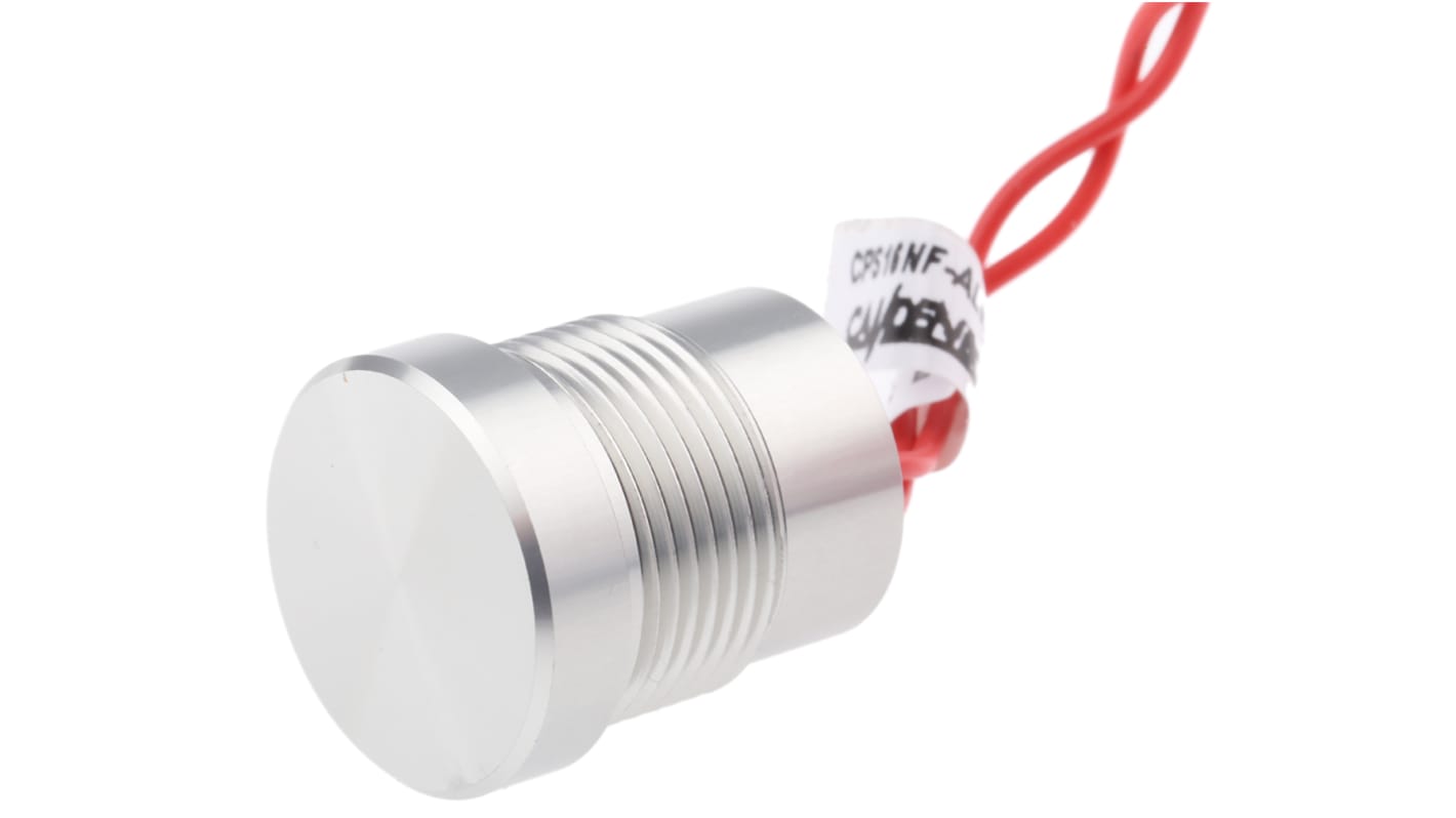 Interruptor piezo, 200 mA a 24 V Interruptor de encendido/apagado de 1 polos, Terminales de Wire Lead IP68, Color