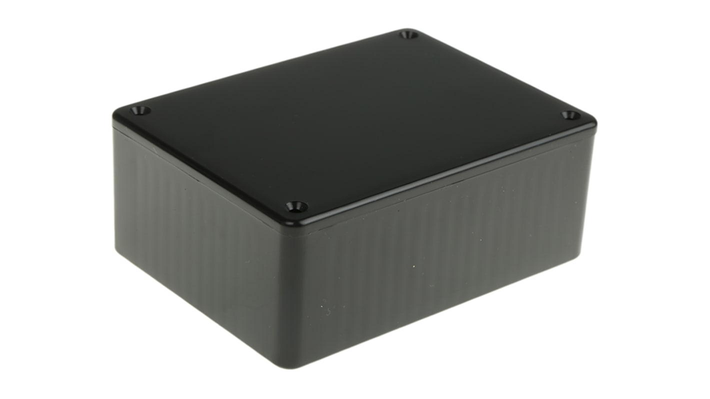 Hammond 1591 Series Black ABS Enclosure, IP54, Black Lid, 110.1 x 82.2 x 44mm