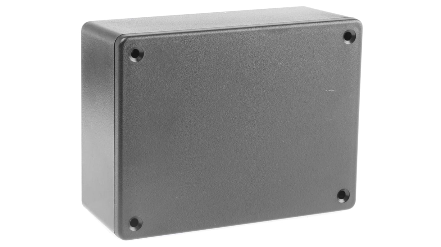 Hammond 1591 Series Black Flame Retardant ABS Enclosure, IP54, Black Lid, 112.5 x 84.6 x 41.3mm