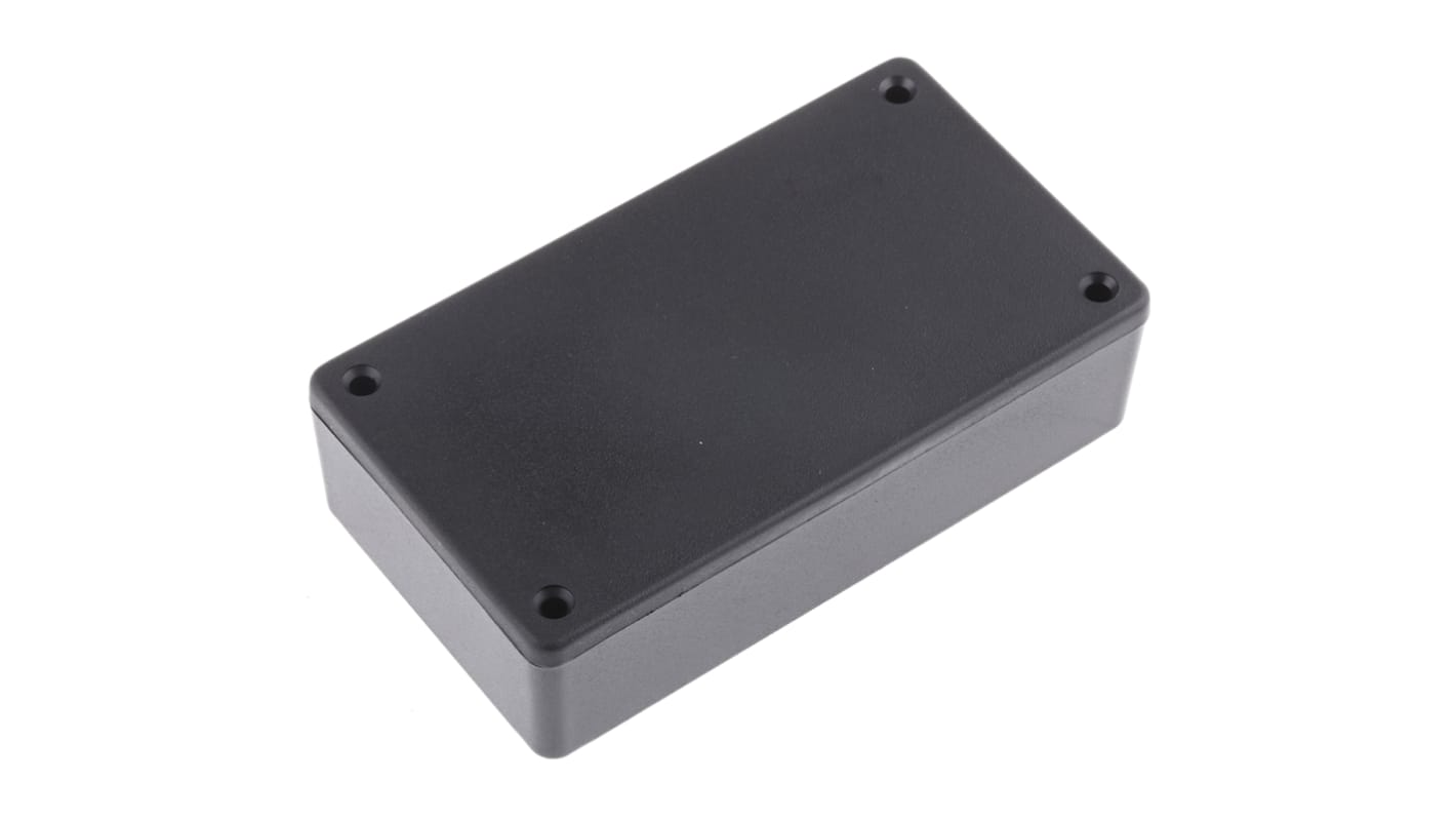 Hammond 1591 Series Black ABS Enclosure, IP54, Black Lid, 113.82 x 63.32 x 28.25mm