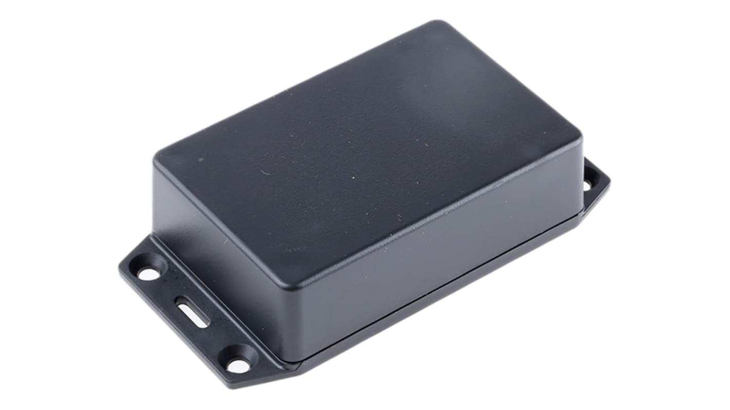 Hammond 1591 Series Black ABS Enclosure, IP54, Flanged, Black Lid, 86.24 x 57.04 x 24.25mm