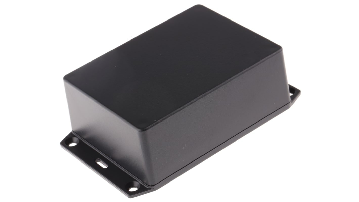 Hammond 1591 Series Black ABS Enclosure, IP54, Flanged, Black Lid, 109 x 81 x 41mm