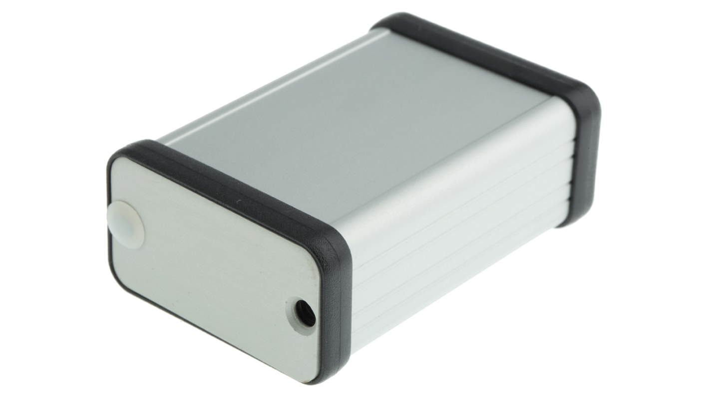 Hammond 1455 Series Silver Aluminium Enclosure IP54 Black Lid 60 x 42.5 x 25.12mm