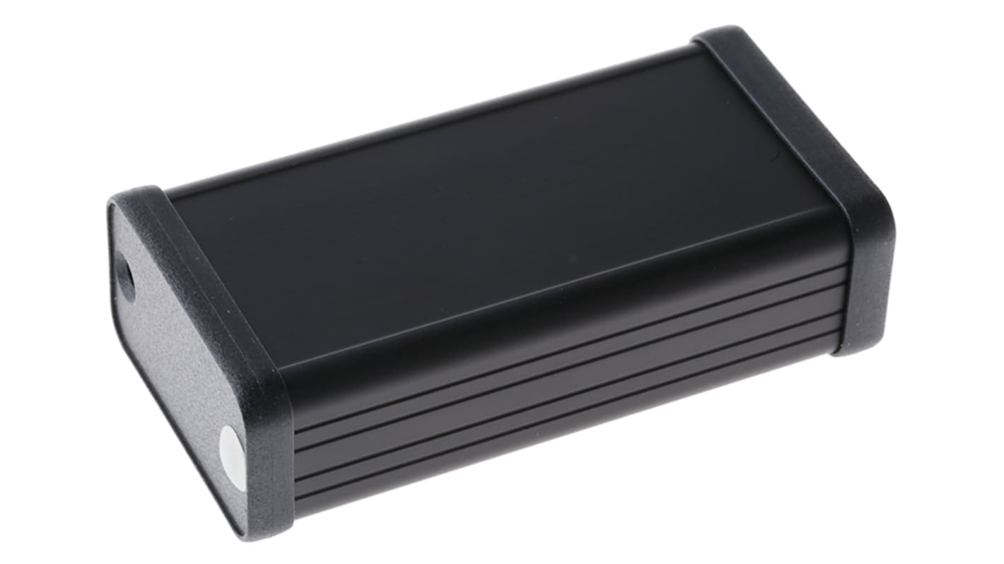 Hammond 1455 Series Black Aluminium Enclosure, IP54, Black Lid, 80 x 45 x 25mm