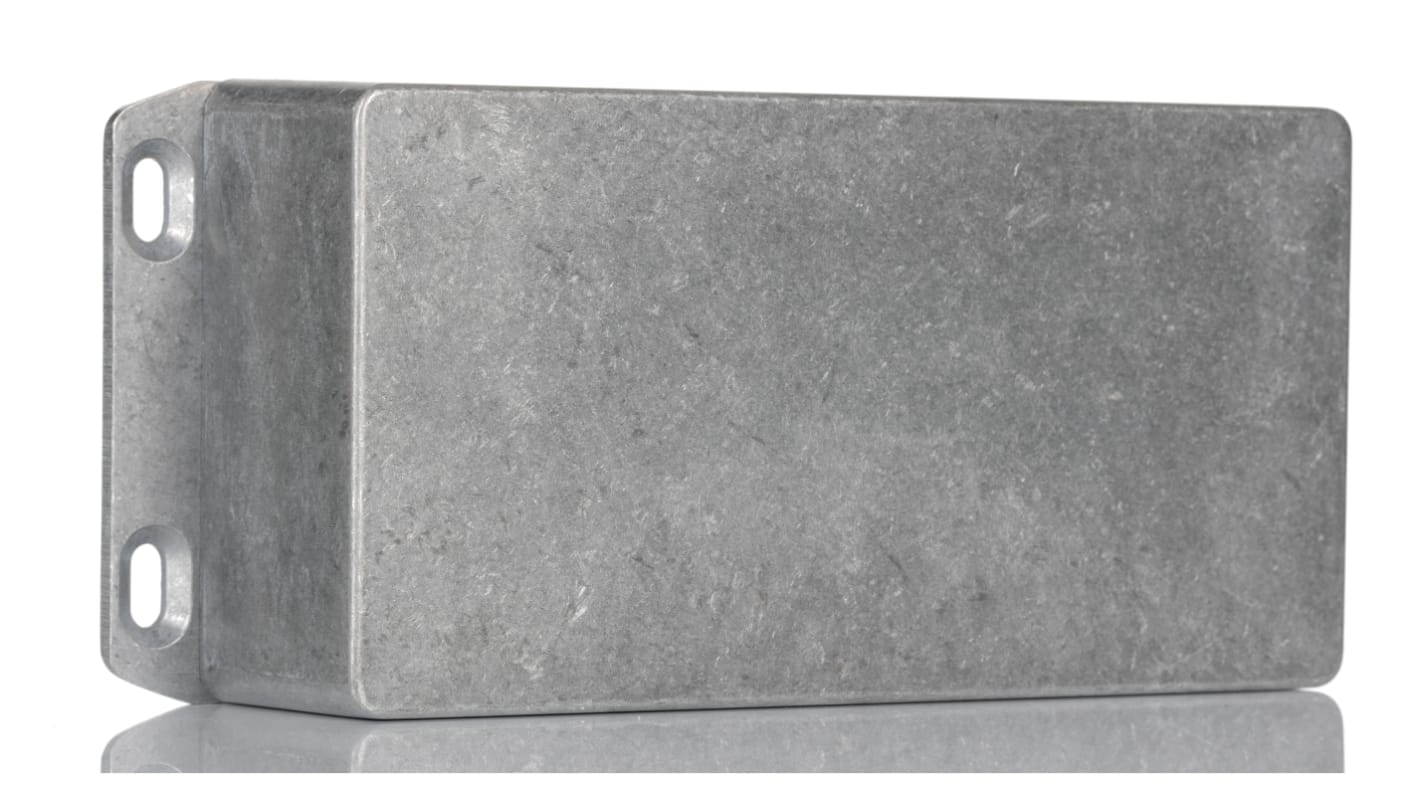 Hammond 1590 Series Natural Die Cast Aluminium Enclosure, IP65, Flanged, Natural Lid, 153 x 83.1 x 50.4mm